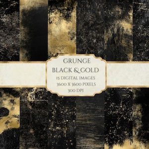 Carta grunge nera e oro, texture invecchiata, carta texture usurata, carta scrapbook stampabile