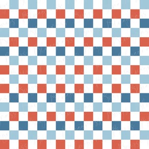 Patriotic Seamless Checkered Pattern, Retro Color Pattern, Digital Background