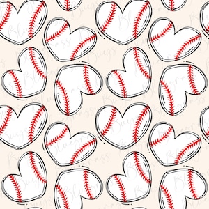 Baseball nahtlose Muster, Baseball Herzen wiederholendes Muster, Sportmuster