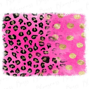 Pink Leopard and Gold Background PNG, Cheetah Background Sublimation, Grunge Backsplash