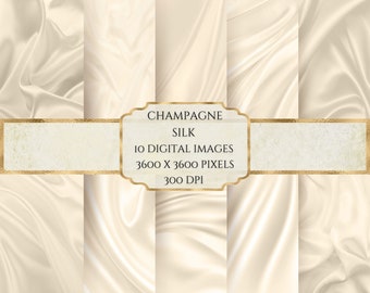 Champagne Silk Digital Paper, Silk Texture, Satin Digital Paper, Printable Scrapbook Paper