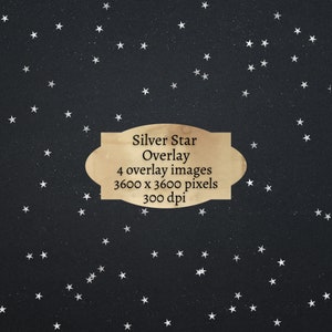 Zilveren ster overlay, Stardust overlay PNG, ster glitter clipart overlay
