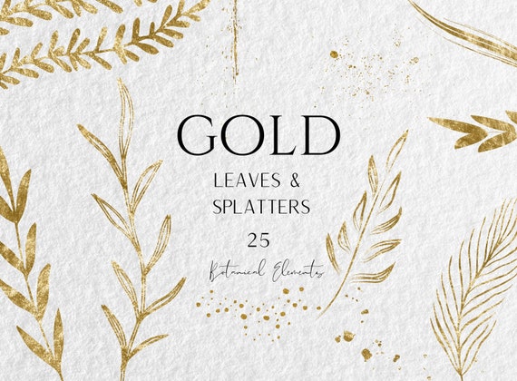 Gold Leaves PNG Gold Botanical Elements Leaf Clipart 