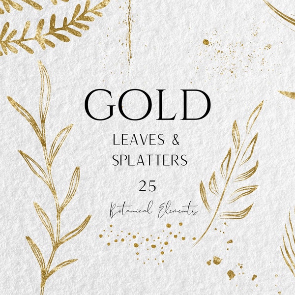 Goldene Blätter PNG, Gold Botanische Elemente, Blatt Clipart