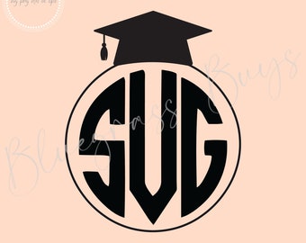 Graduation Frame SVG, Monogram Graduation Png, Graduation Hat SVG File, Digital Download, Cricut, Silhouette Cut File