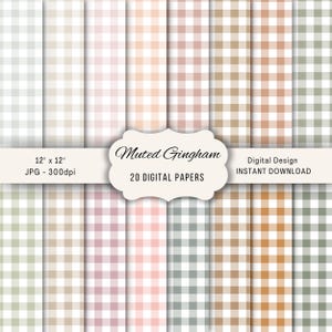 Muted Gingham Seamless Pattern, Muted Boho Backgrounds, Printable Digital Paper, Gingham Pattern, Backgrounds, Checkered Digital Paper