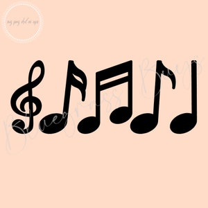 Muzieknoten SVG, muzieknoten clipart png, digitale download, Cricut, silhouetgesneden bestand