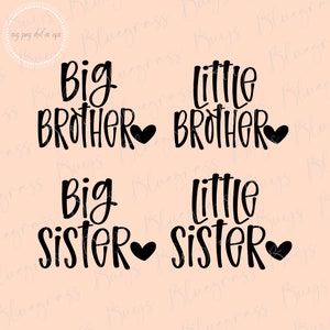 Große Schwester SVG, kleiner Bruder Png, großer Bruder, digitaler Download, Cricut, Silhouette geschnitten Datei