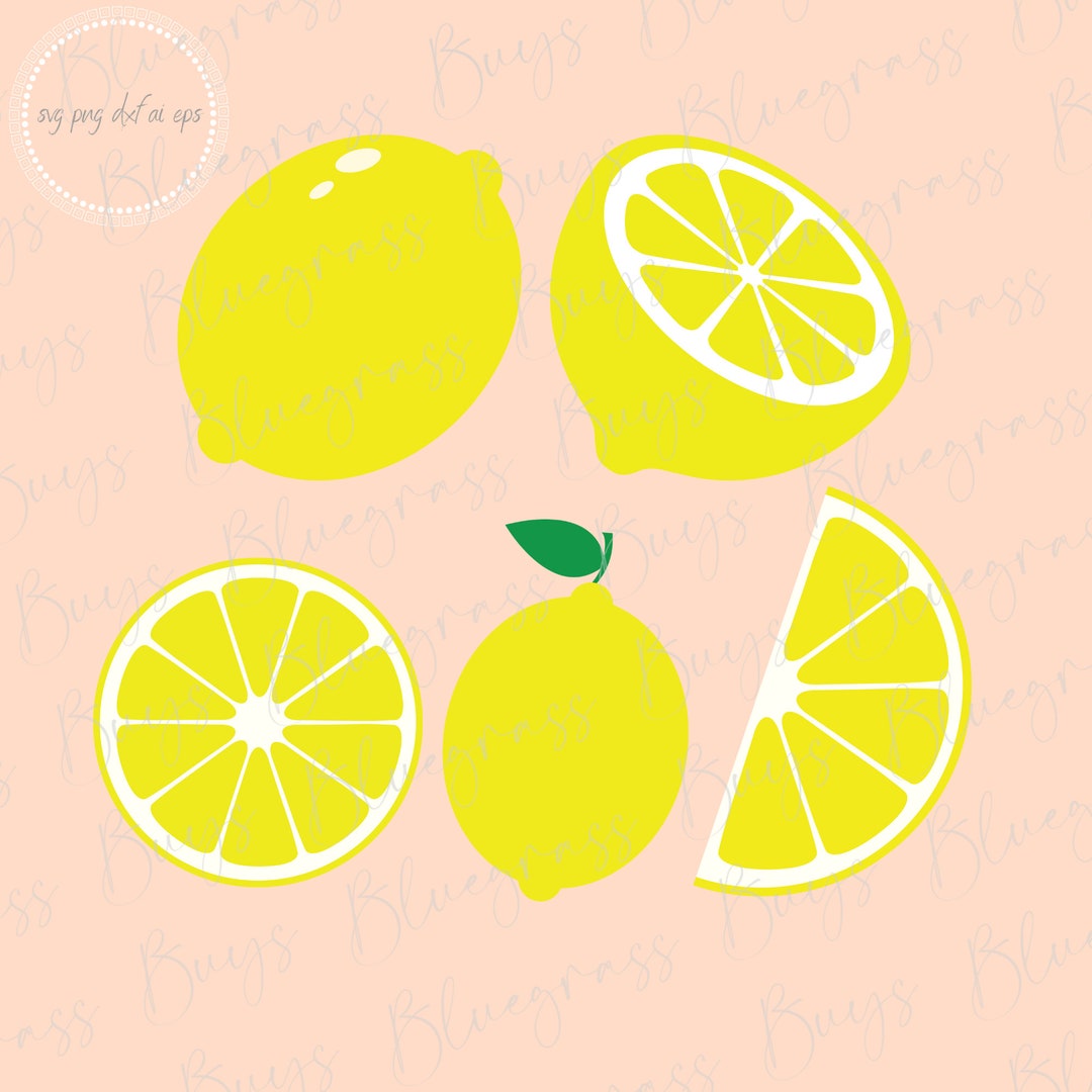 Lemon SVG Lemon Slice SVG Fruit Clipart Digital Download - Etsy