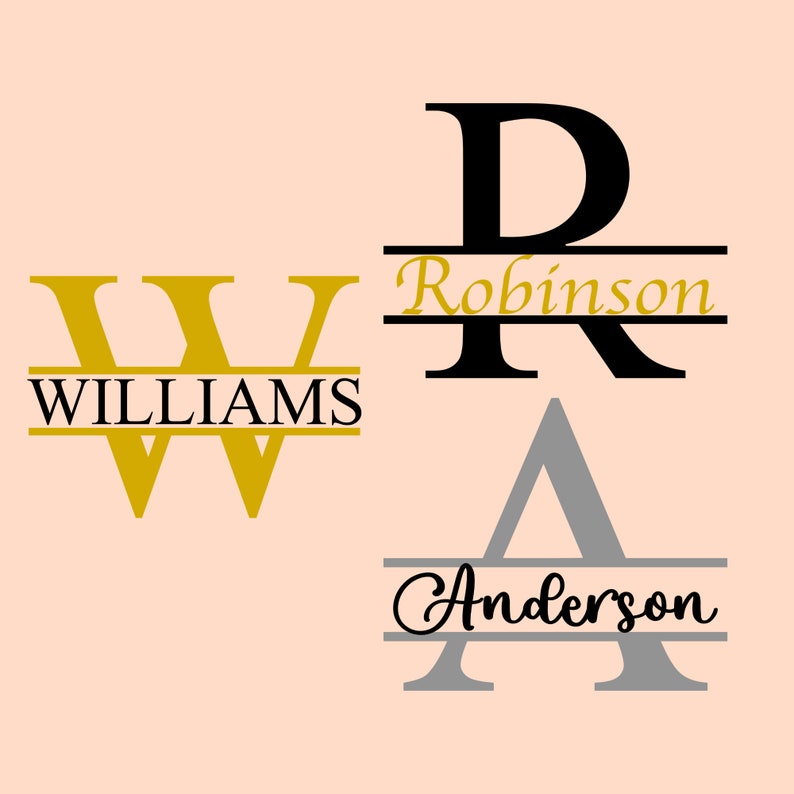 Split Monogram SVG, Monogram Alphabet, Digital Download, Cricut ...