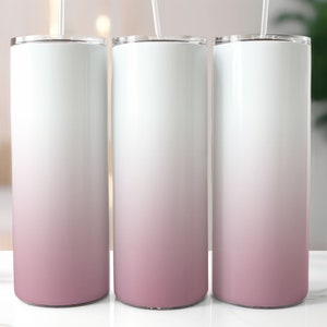 Blush Ombre Skinny Tumbler Wrap - 20oz Straight & Tapered Wrap Design - Tumbler PNG Sublimation