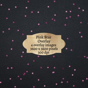 Superposition d'étoiles roses, superposition de poussière d'étoile PNG, superposition de cliparts paillettes étoiles