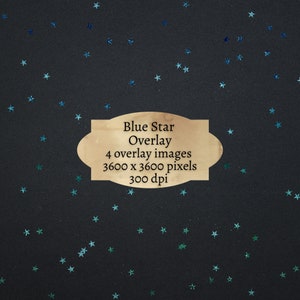 Blauer Stern Overlay, Stardust Overlay PNG, Stern Glitzer Clipart Overlay