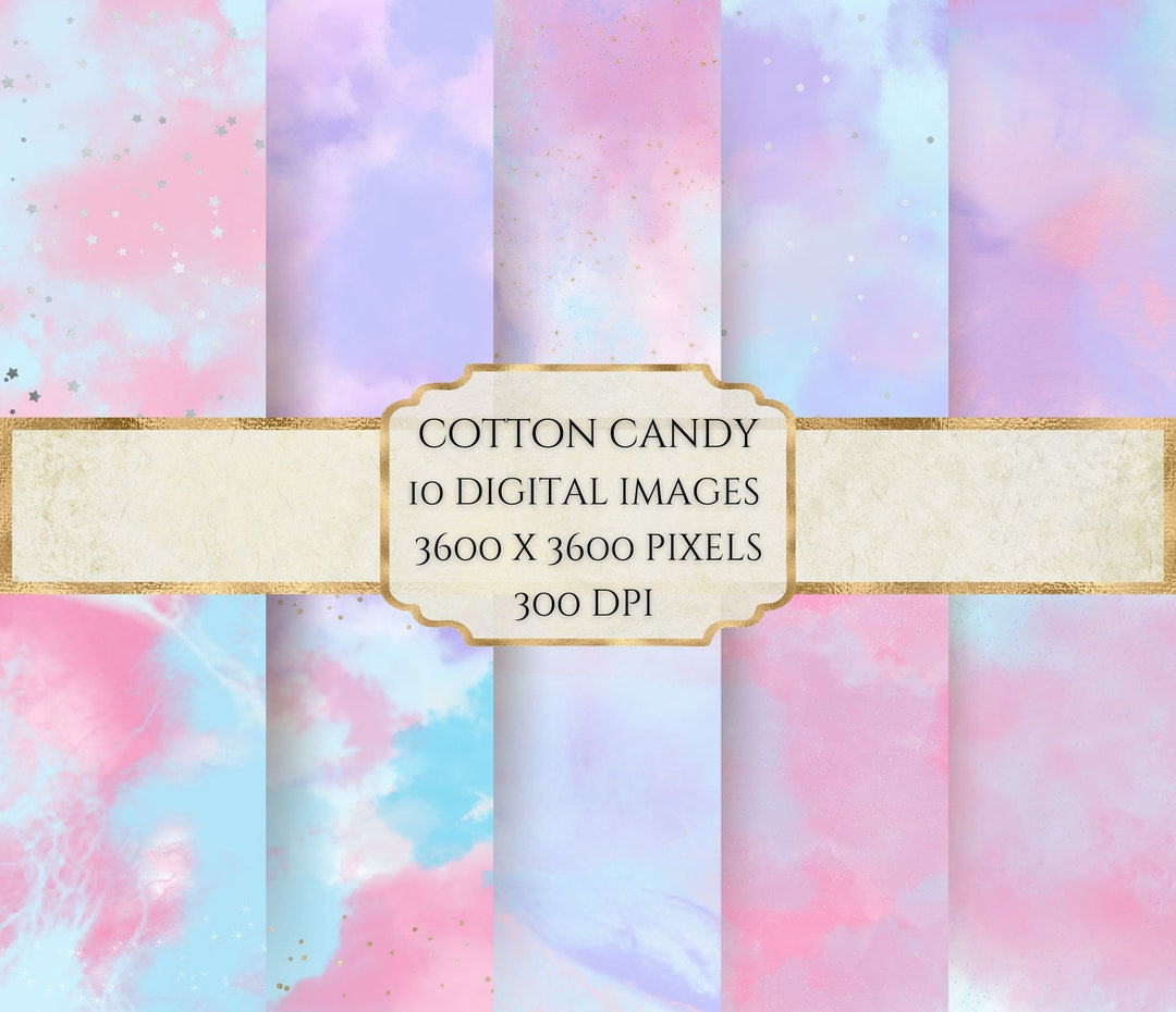 Cotton Candy Digital Paper, Pastel Texture, Cotton Candy Pattern ...
