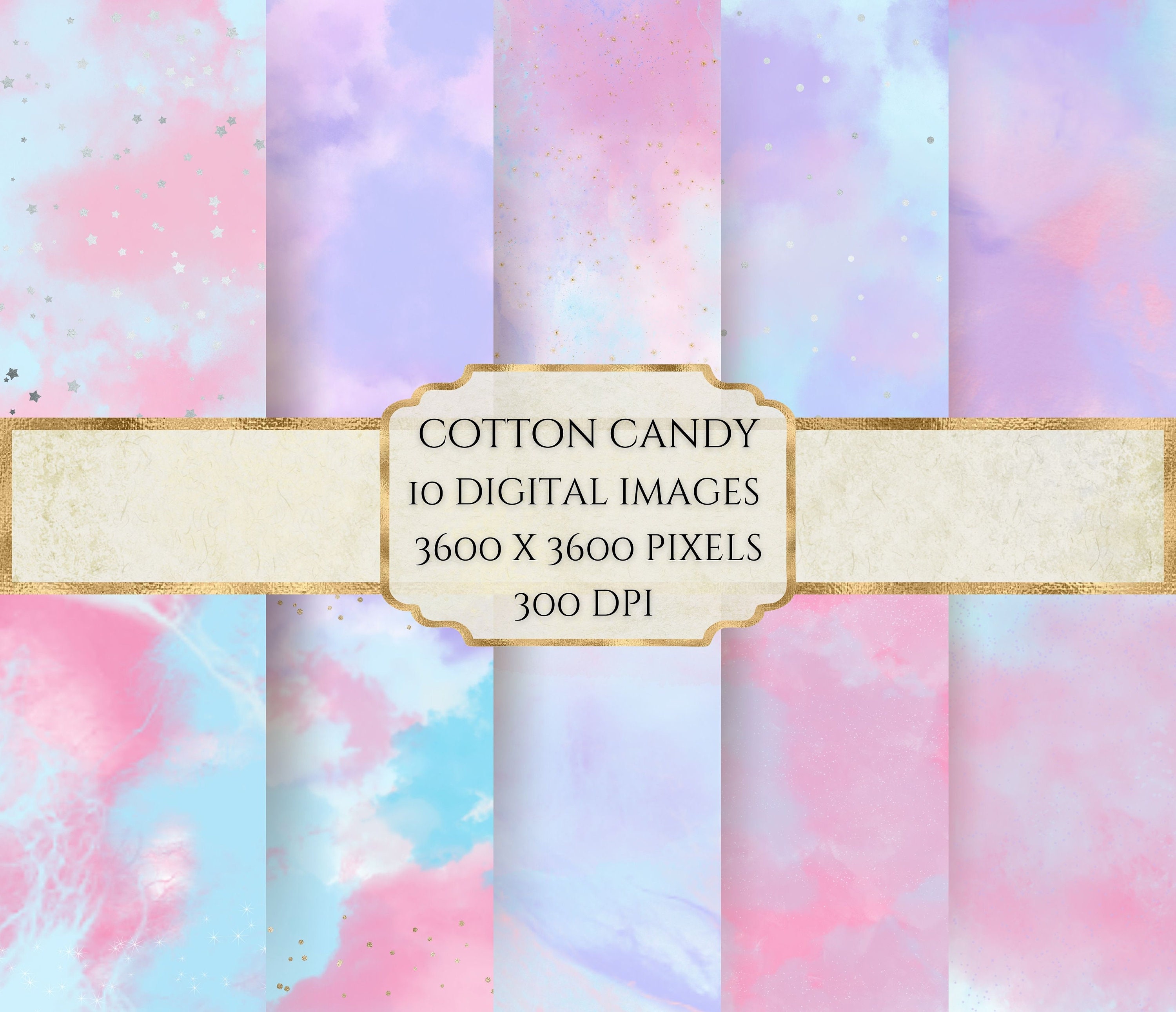 Pink Blue Cotton Candy Tiedye Digital Paper Background 