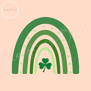 St Patricks Day Regenbogen SVG, Glück Regenbogen SVG, Regenbogen Png, Boho Regenbogen svg, Kleeblatt Png, digitaler Download, Cricut, Silhouette geschnitten Datei