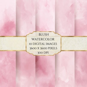 Blush Carta digitale per acquerello, Texture acquerello, Carta per album stampabile