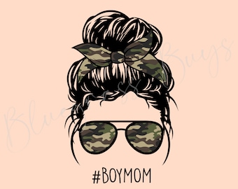 Messy Bun Mom Life Png, Nadruk kamuflażowy, Sublimacja życia mamy, Clipart z nadrukiem kamuflażowym