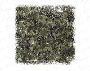 Distressed Camouflage Background PNG, Grunge Camo Background Sublimation