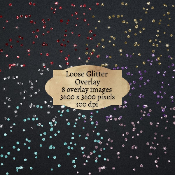 Looser Glitter Overlay, Sparkle Overlay PNG, Diamond Confetti Overlay