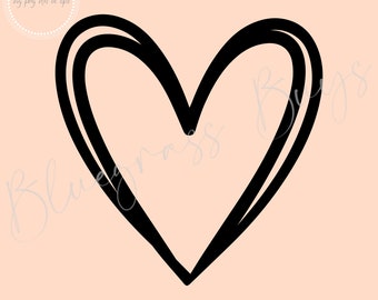 Doble Corazón SVG, Contorno de Corazón Png, Imágenes Prediseñadas de Corazón, Forma de Corazón SVG, Descarga Digital, Cricut, Archivo de Corte de Silueta