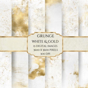 Weiß-goldenes Grunge-Papier, das Papier ist abgenutzt und hat eine abgenutzte Textur