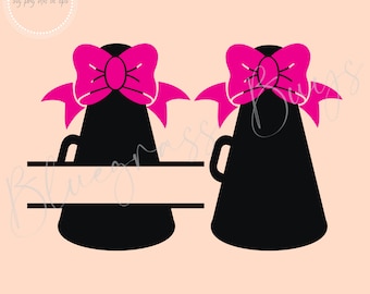 Bravo mégaphone SVG - Cheerleading monogramme SVG - fichier de coupe mégaphone