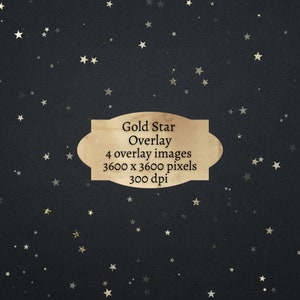 Gold Star Overlay, Stardust Overlay PNG, Star Glitter Clipart Overlay