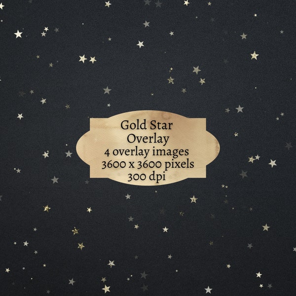 Gold Star Overlay, Stardust Overlay PNG, Star Glitter Clipart Overlay