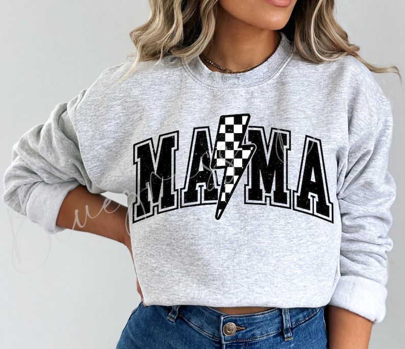 Mamá Rayo PNG, Mamá Retro a Cuadros PNG, Diseño de Camiseta de Mamá, Mamá Retro Png imagen 1