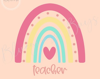 Lehrer SVG - Regenbogen SVG - Back to School SVG - Digital Download - Cricut - Silhouette geschnitten Datei