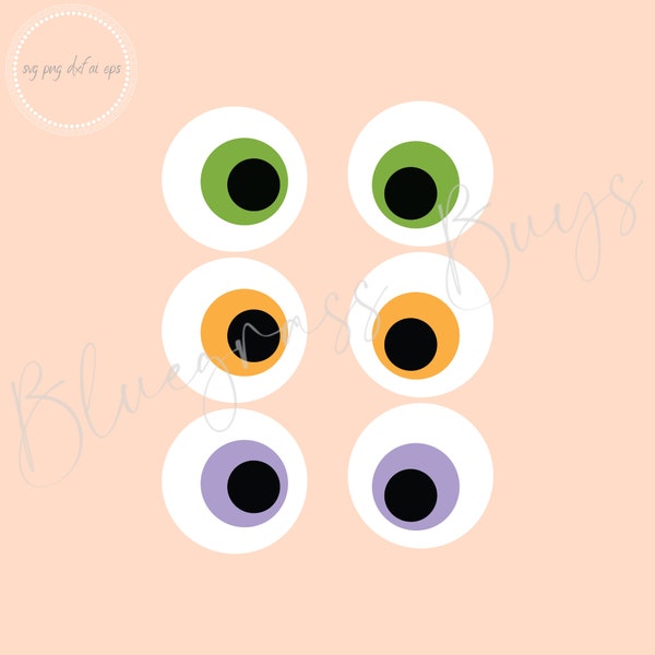 Monster Googly Eyes SVG - Halloween Eyeballs SVG - Halloween Clipart - Digital Download - Cricut - Silhouette Cut File