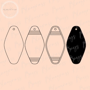 Motel sleutelhanger sjabloon Svg, retro sleutelhanger png, pre-sized retro motel digitale download, Cricut, silhouet snijden bestand
