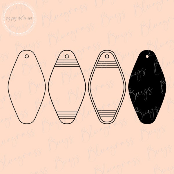 Motel Keychain Template Svg, Retro Keychain Png, Pre-sized Retro Motel Digital Download, Cricut, Silhouette Cut File