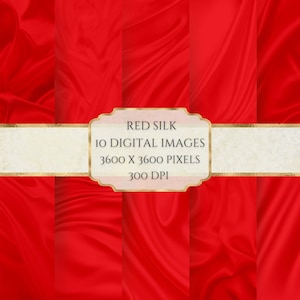Red Silk Digital Paper, Silk Texture, Satin Digital Paper, Printable Scrapbook Paper
