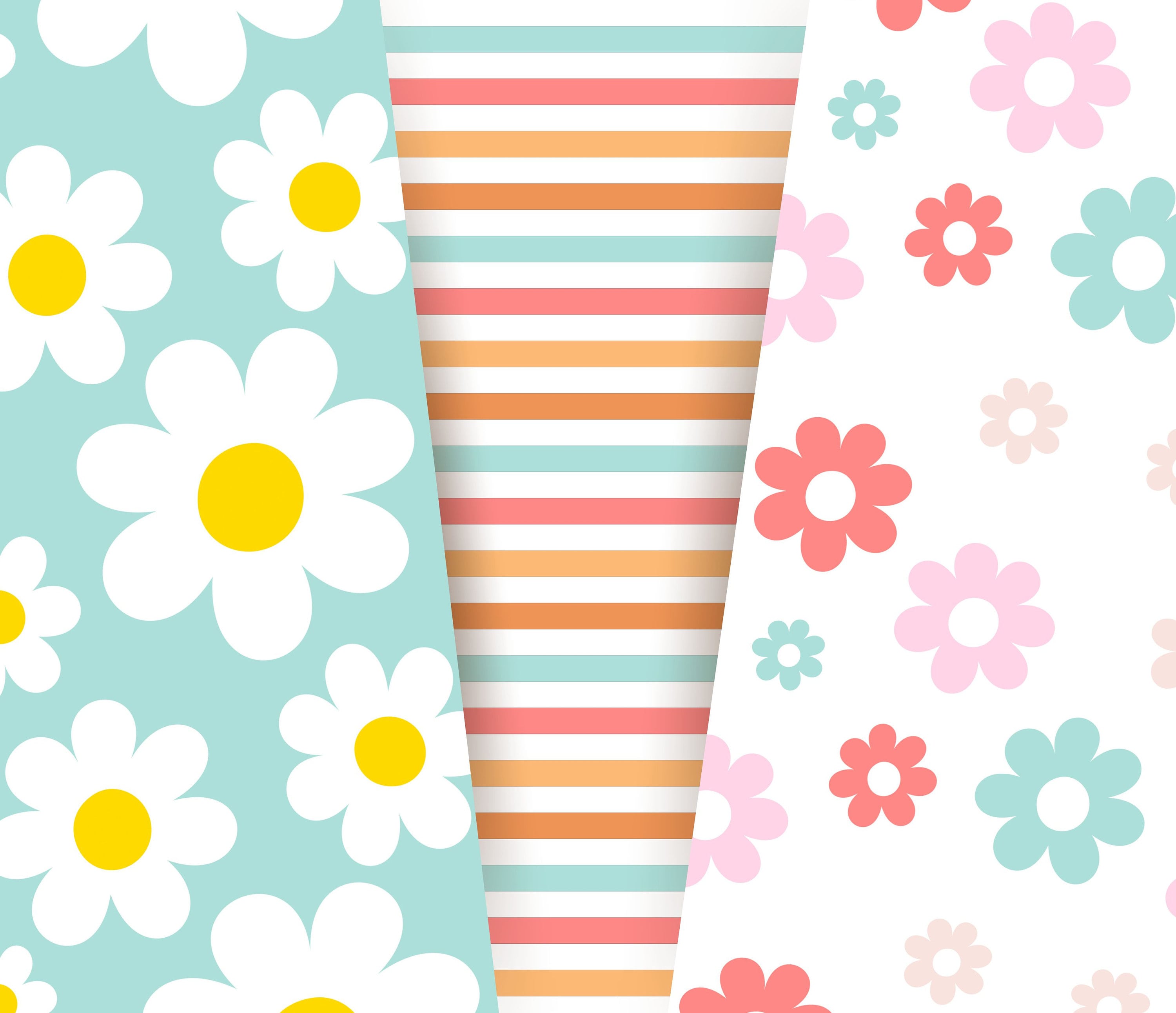 Retro Flower Seamless Pattern, Groovy Repeating Pattern - Etsy