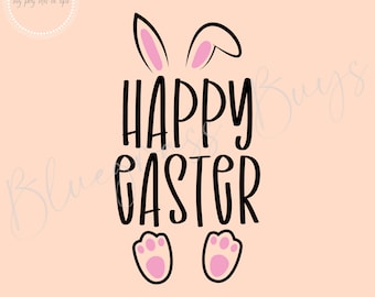Happy Easter SVG, Easter Sign Png, Bunny Ears Png, Easter Clipart, Digital Download, Cricut, Silhouette Cut File