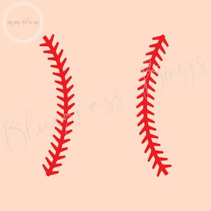 Baseball Stitches SVG - Baseball Lace SVG - Digital Download - Cricut - Silhouette Cut File