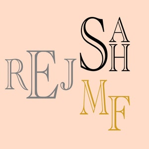 Monogram Alphabet SVG, Engraved Monogram Alphabet, Digital Download, Cricut, Silhouette Cut File