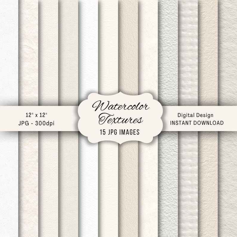 Papel con textura de acuarela, papel digital, papel texturizado, papel para álbumes de recortes imprimible imagen 1