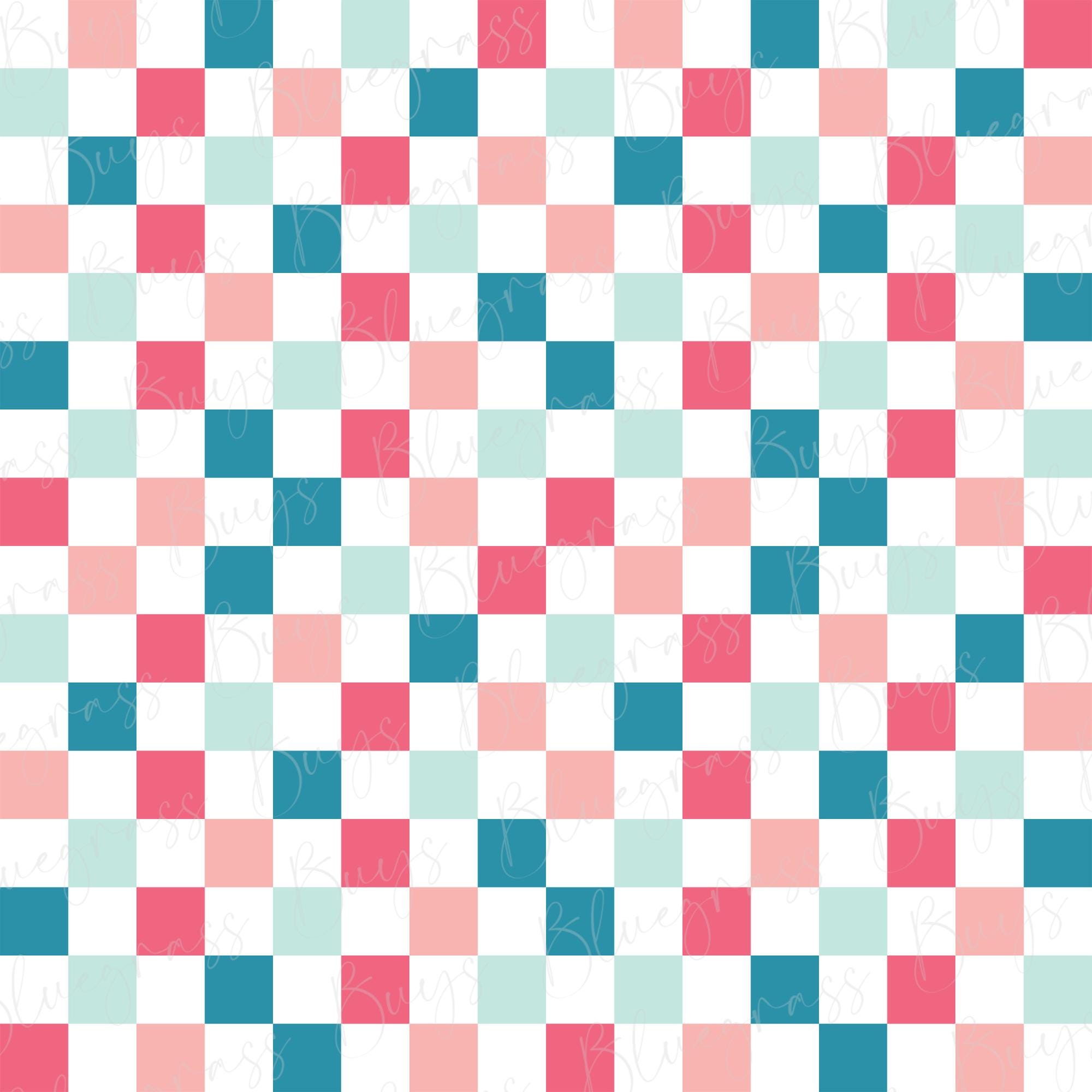 Seamless Checkered Pattern, Retro Color Pattern, Digital Background - Etsy