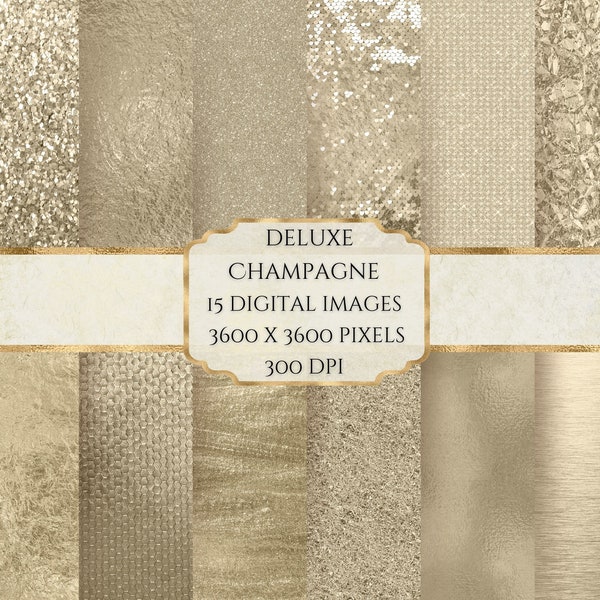 Champagne Digital Paper, Metallic Texture, Glitter Texture Paper, Printable Scrapbook Paper