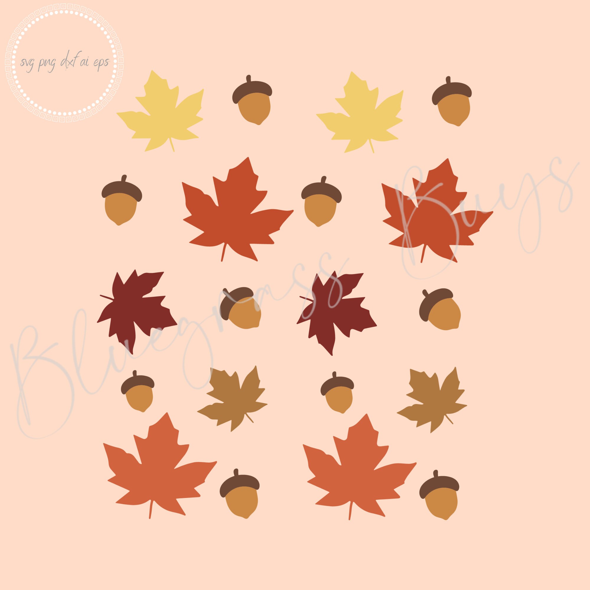 Fall Leaves Pattern SVG - Autumn Leaves SVG - Digital Download - Cricut -  Silhouette Cut File - Etsy, image size:2000x2000