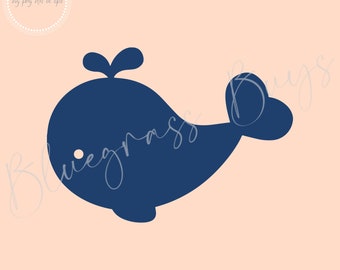 Whale SVG, Ocean Whale Png, Beach Clipart, Digital Download, Cricut, Silhouette Cut File