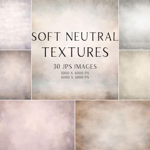 30 Soft Neutral Textures, Portrait Studio Backdrop, Fine Art Textures, Photo Background, Digital Background