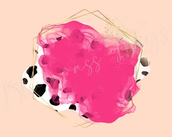 Cowhide Logo Background PNG, Alcohol Ink Backsplash, Logo Design PNG