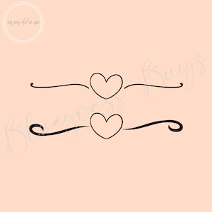Diviseur de test cardiaque SVG, Diviseurs SVG, Fichier de coupe de diviseur de texte, Téléchargement numérique, Cricut, Fichier de coupe silhouette