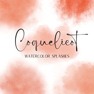 Coquelicot Watercolor Splashes - Clipart de acuarela - Elementos de trazo de pintura de acuarela