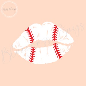 Baseball Lips SVG - Baseball Lace SVG - Digital Download - Cricut - Silhouette Cut File