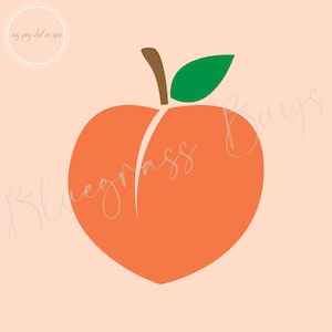 Peach SVG, Fruit Clipart, Peach Cut File, Fruit Png, Digital Download, Cricut, Silhouette Cut File